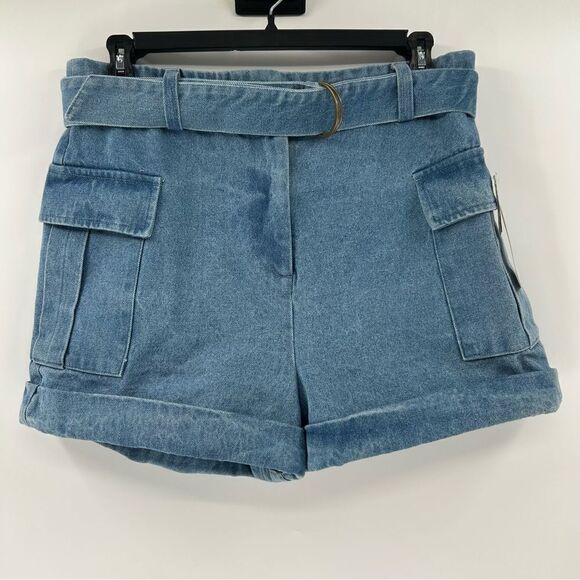 Jeannie Mai X INC Denim Belted Cargo Shorts NEW! - Picture 4 of 10